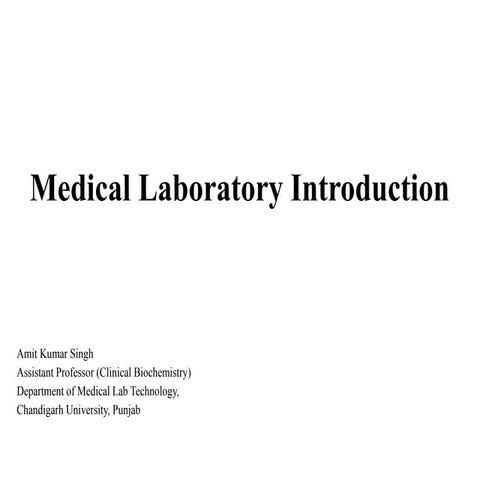 Principle of Medical Laboratory Science 1 | PPTX