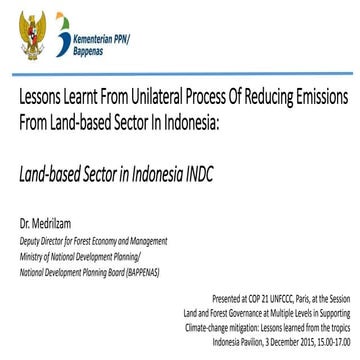 Lessons Learnt From Unilateral Process of Reducing Emissions From Land-based ...