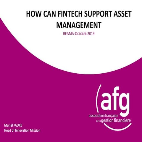 FinTech Belgium – Fintech Belgium MeetUp on Asset Management – M. Faure – BEA...