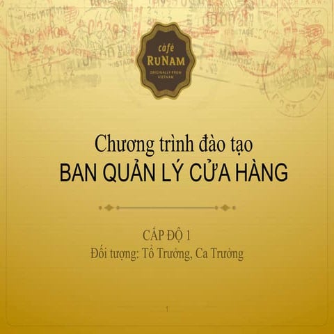 Kỹ năng quản lý nhà hàng cấp độ 1 [MOD1]