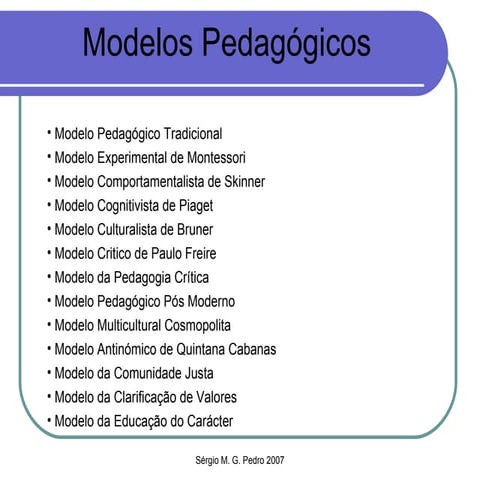 Modelos Pedagógicos