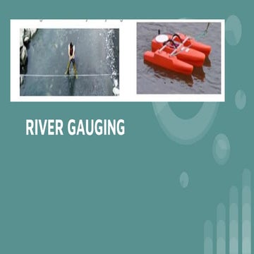  Irrigation engineering -River gauging