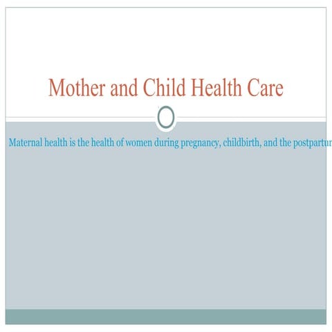 mother and child health care