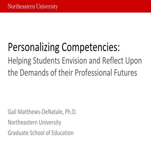 Personalizing Competencies: Helping Students Envision and Reflect Upon the D...