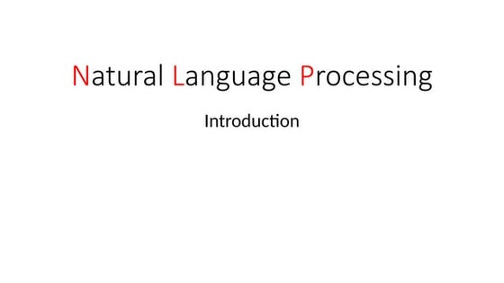 Natural language processing | PDF