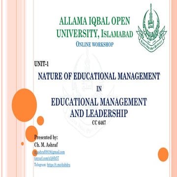 Nature of Educational Management