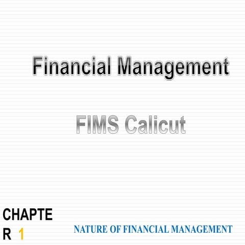 nature of financial management