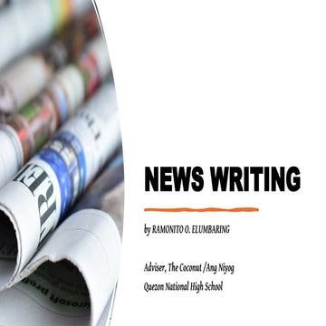 News Writing For Campus Journalism Pptx