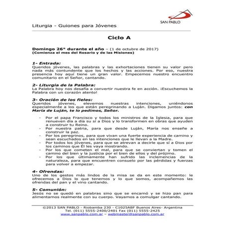 1 octubre guión para jóvenes