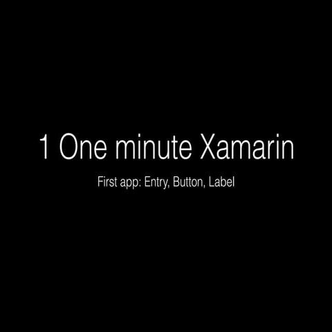 1 one minute xamarin : UI