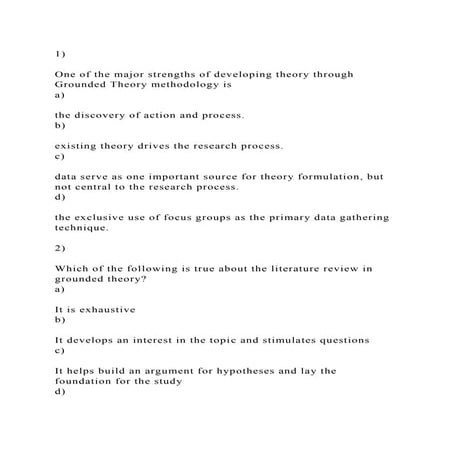 1)One of the major strengths of developing theory through Ground.docx