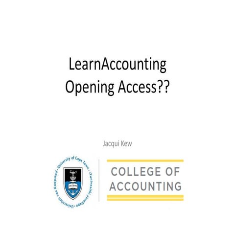 Open for Business: the “Learn Accounting” Project