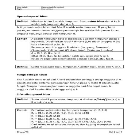 Operasi Biner