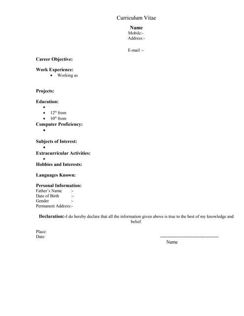 Resume format | PDF