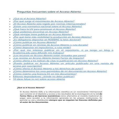10 preguntas frecuentes sobre acceso abierto