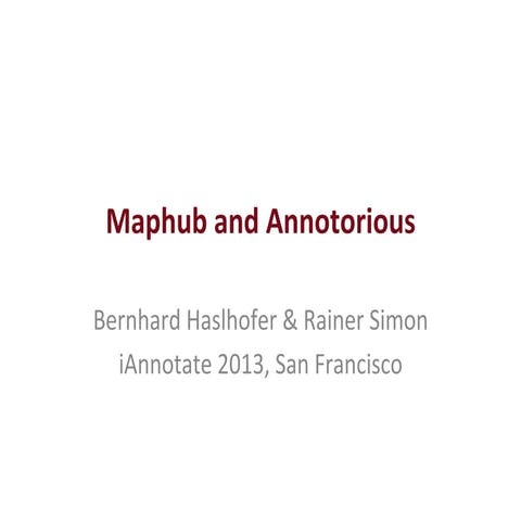 Maphub and Annotorious