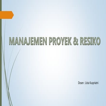 Pengenalan Manajemen Proyek | PPTX