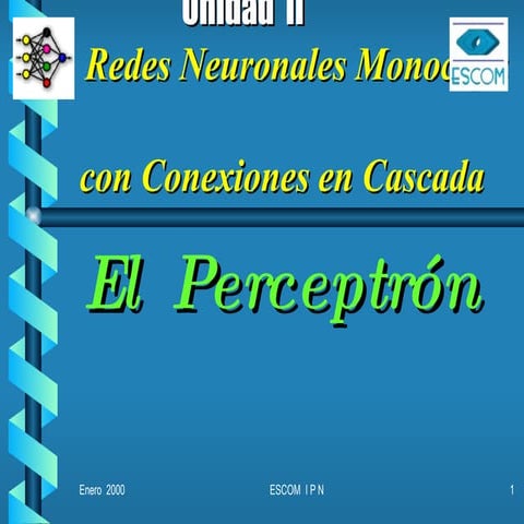 Redes Neuronales Monocapa con Conexiones en Cascada PERCEPTRON