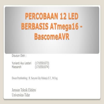 Percobaan 12 led berbasis ATMega16 - BascomeAVR