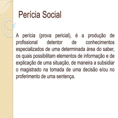 Perícia Social do Serviço Social orientação | PPT