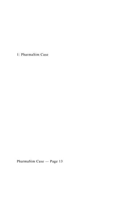 Winning PharmaSim Marketing Game Strategy | DOCX
