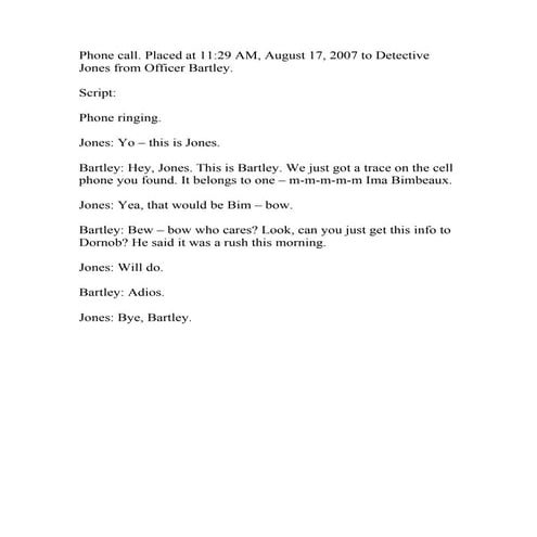 Script For ‘Elimination’ | DOCX
