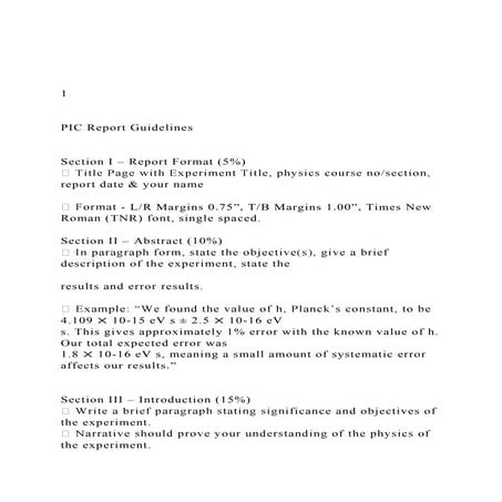 1  PIC Report Guidelines Section I – Report Format.docx