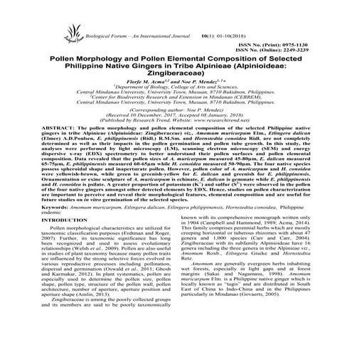 1 pollen morphology and pollen elemental composition of selected philippine n...