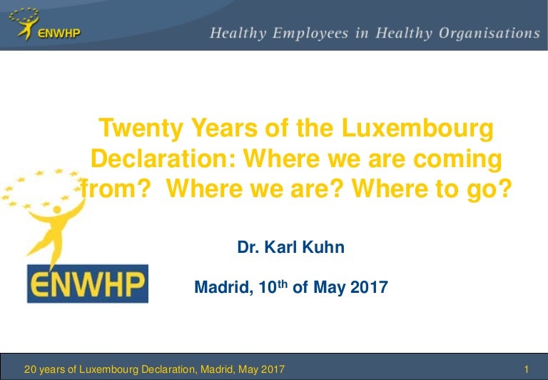 20 years of the Luxembourg Declaration (ENWHP)