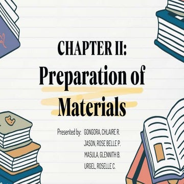 PREPARATION OF MATERIALS in Language Learning Materials