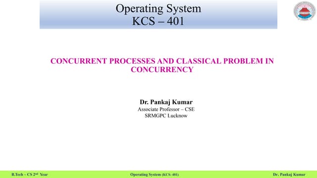 Operating System: Process and synchronization | PPT
