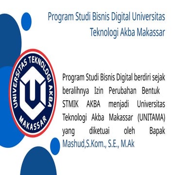 Profil Prodi Bisnis Digital Unitama Makassar | PPTX