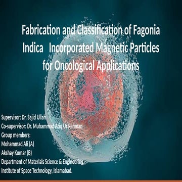 Fabrication and Classification of Fagonia Indica Magnetic Nanoparticles ...