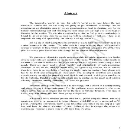 Solar train by rohit