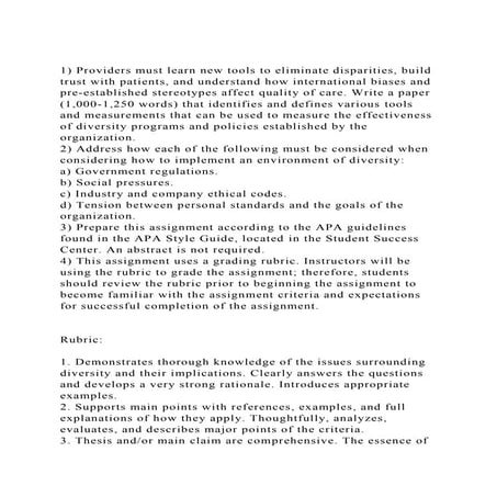 1) Providers must learn new tools to eliminate disparities, build .docx