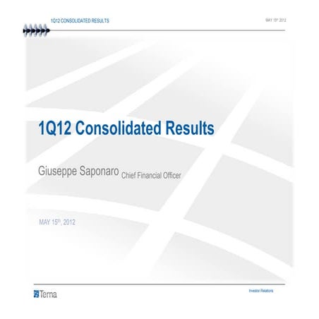 1Q 2012 Consolidated Results (May 15, 2012) 