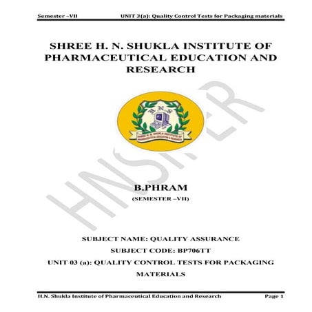 1  Quality Control Quality control test for containers, rubber closures and s...