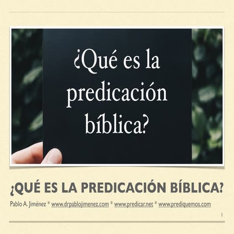 ¿Que es la predicacion biblica?