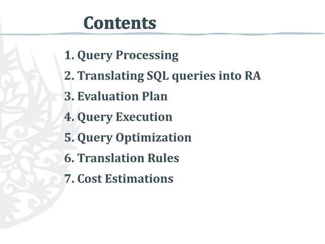 1 query processing