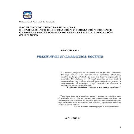 Programa Praxis IV 2012