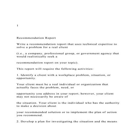 1   Recommendation Report Write a recommendation r.docx
