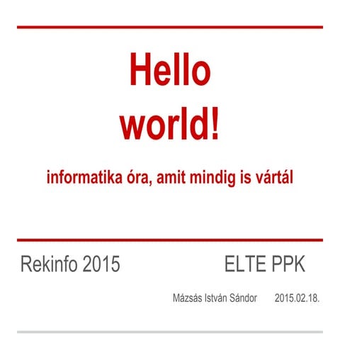 Informatika #10 prezentáció | PDF