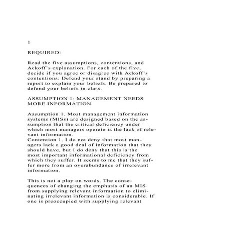 1REQUIREDRead the five assumptions, contentions, and.docx