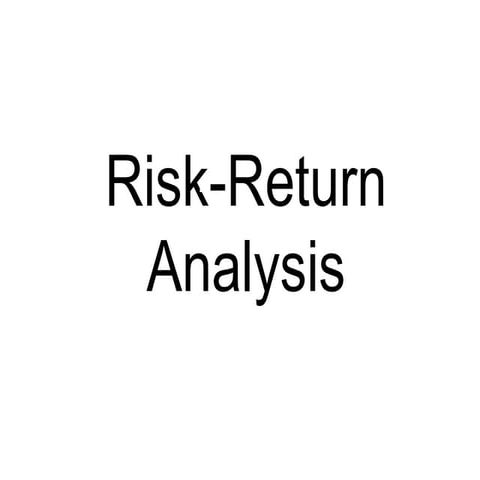 Risk and return in financial investments