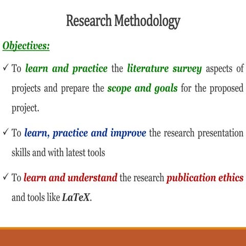 Aims and objectives of Research methodology | PPTX | Education