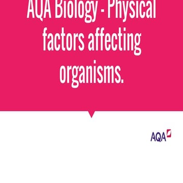 AQA Biology-Physical factors affecting organisms