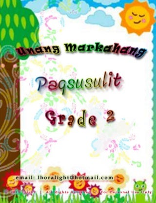 K TO 12 GRADE 2 UNANG MARKAHANG PAGSUSULIT