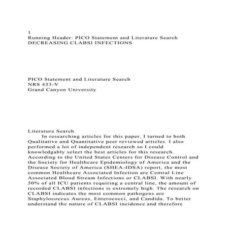 1Running Header PICO Statement and Literature SearchDECREASIN.docx