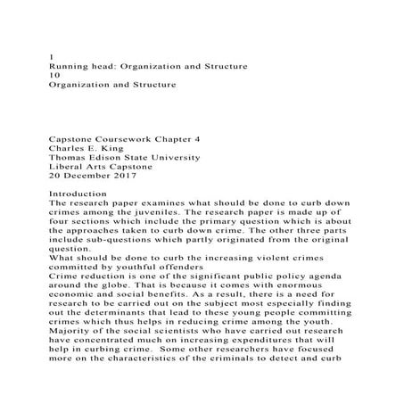 1Running head Organization and Structure10Organization and .docx