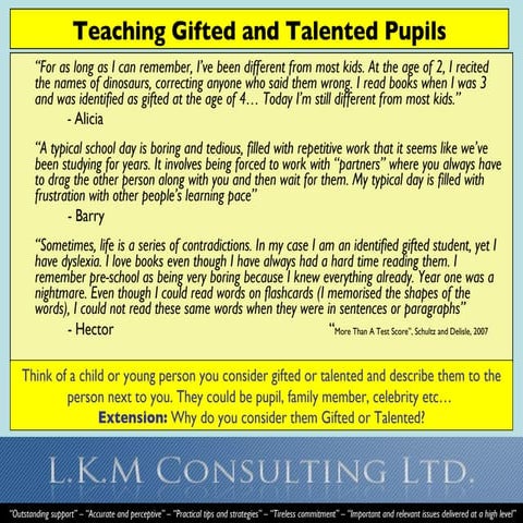 Teaching Gifted and Talented Pupils at Primary Level